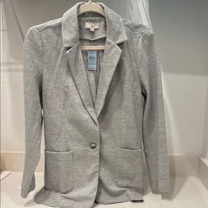 LOFT Gray Blazer Classic Tailored Suit Jacket